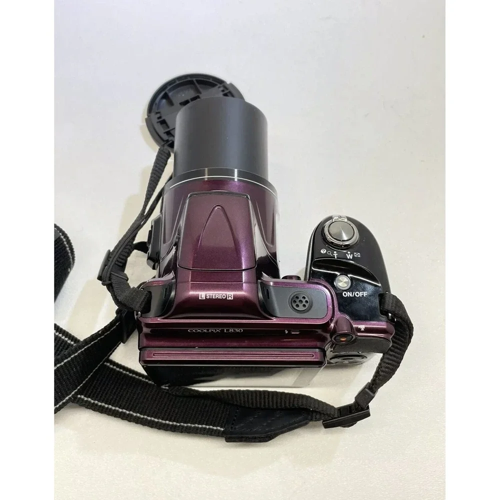 Nikon COOLPIX L830 16.0MP 34x Zoom Camera Plum W/ Bag Purple Excellent Condition